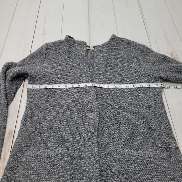 Eileen Fisher wool alpaca button front oversized cardigan sweater knit - Picture 3 of 8